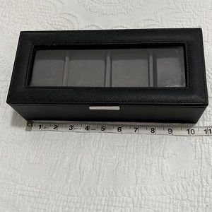 Black leather watch box